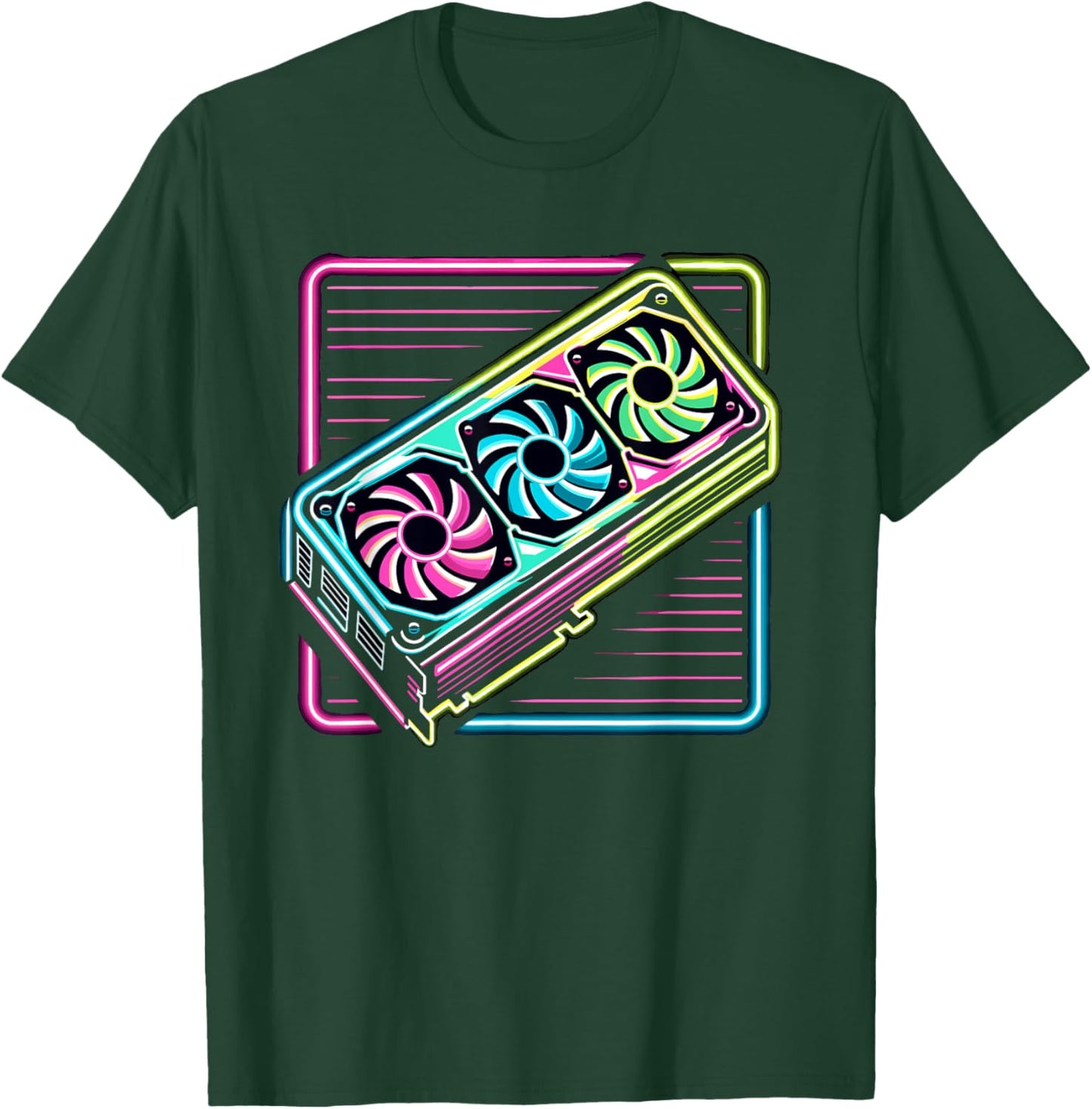 RGB Gaming Graphics Card Aesthetic GPU Video Gamer T-Shirt - T-Shirt | Forest
