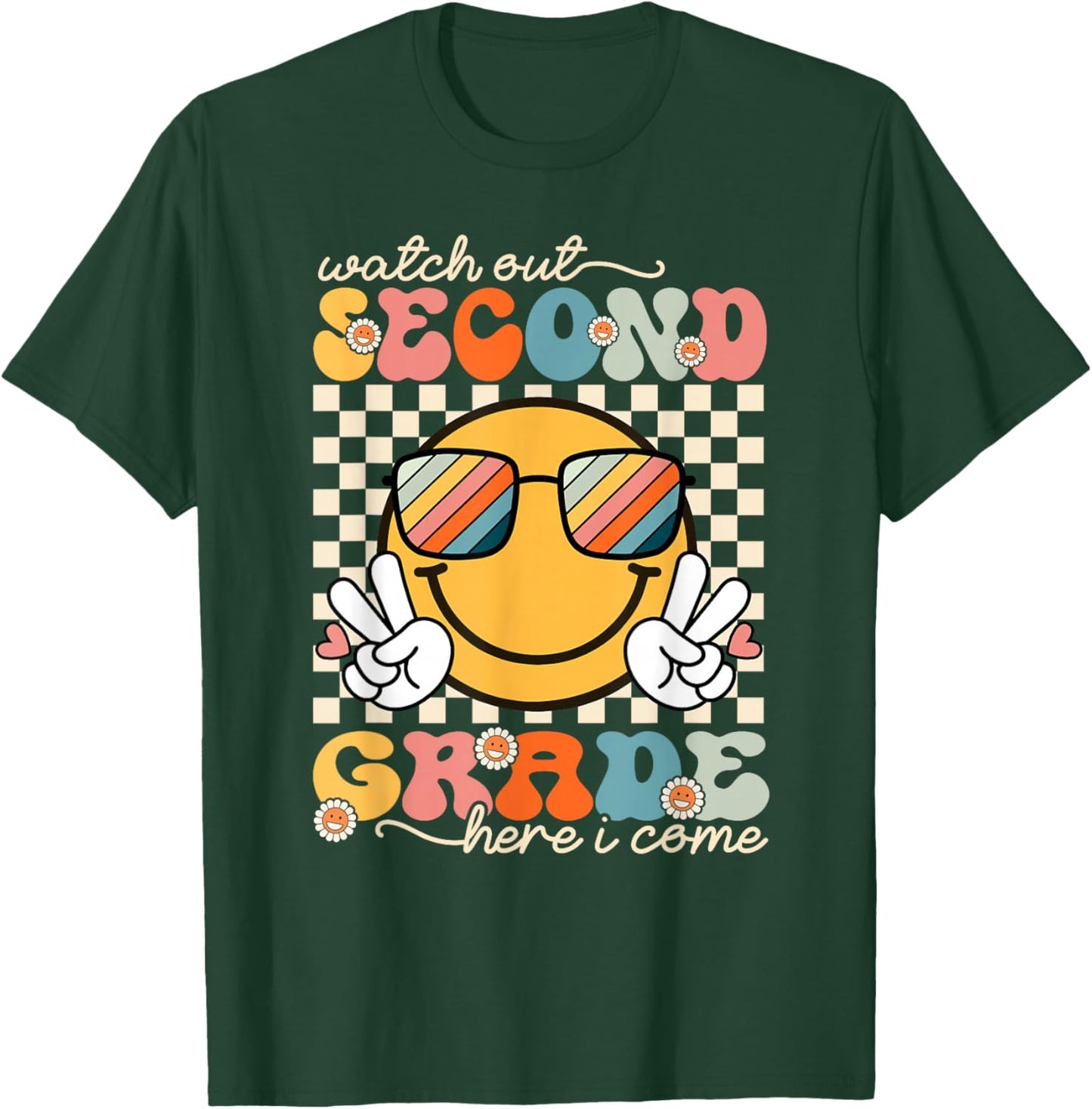 Watch Out Second Grade Here I Come Back To School 2nd Grade T-Shirt - T-Shirt | Forest