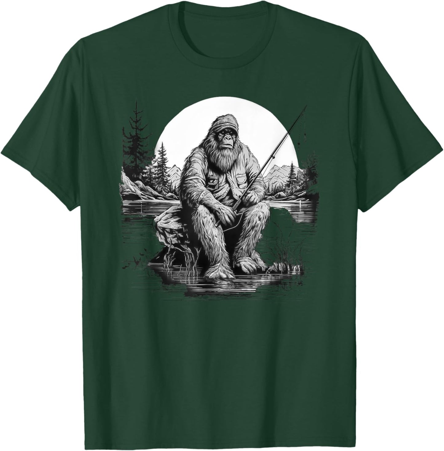 Big foot fishing, Cool Fishing Fisherman Bigfoot Sasquatch T-Shirt - T-Shirt | Forest
