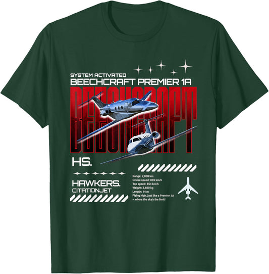 Light Hawkers Beechcraft 1A T-Shirt - T-Shirt | Forest