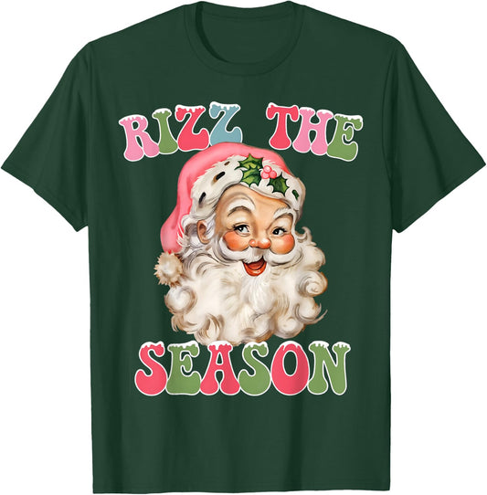 Rizz the Season Funny Christmas Rizzmas Santa Claus Rizzler T-Shirt - T-Shirt | Forest