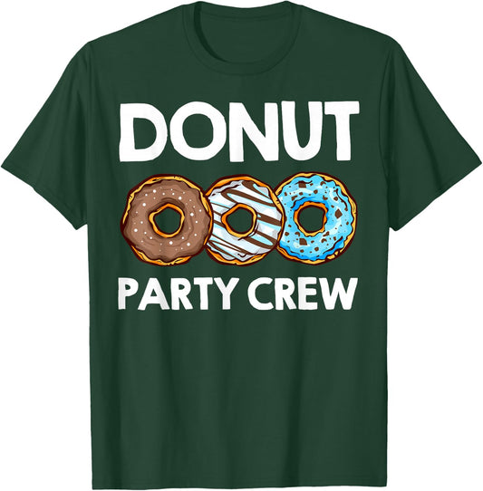 Funny Donut Party Crew Cool Doughnut Gift Kids Men Women T-Shirt - T-Shirt | Forest