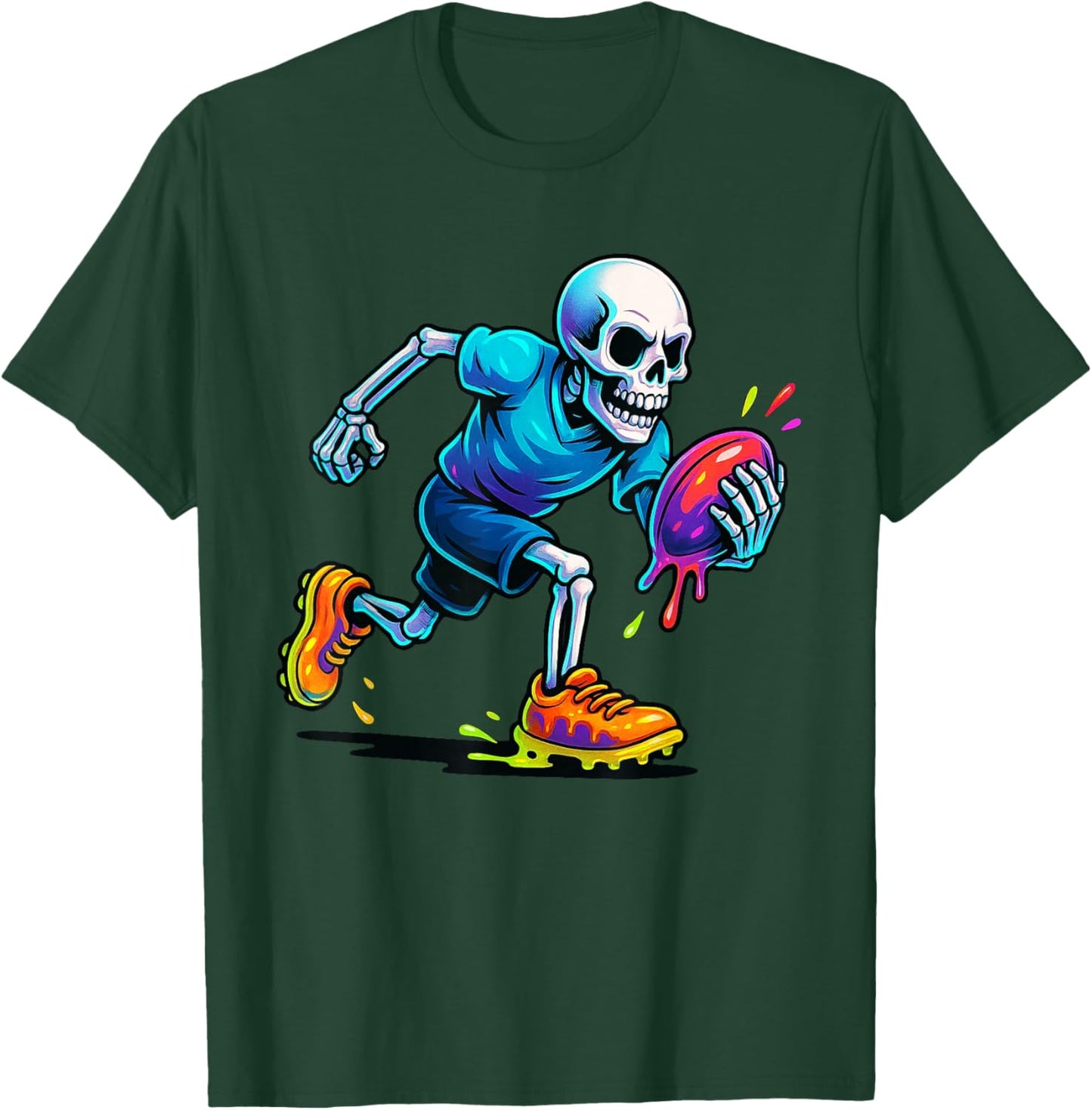 Skeleton Rugby Drip Ice Cream Drip T-Shirt - T-Shirt | Forest