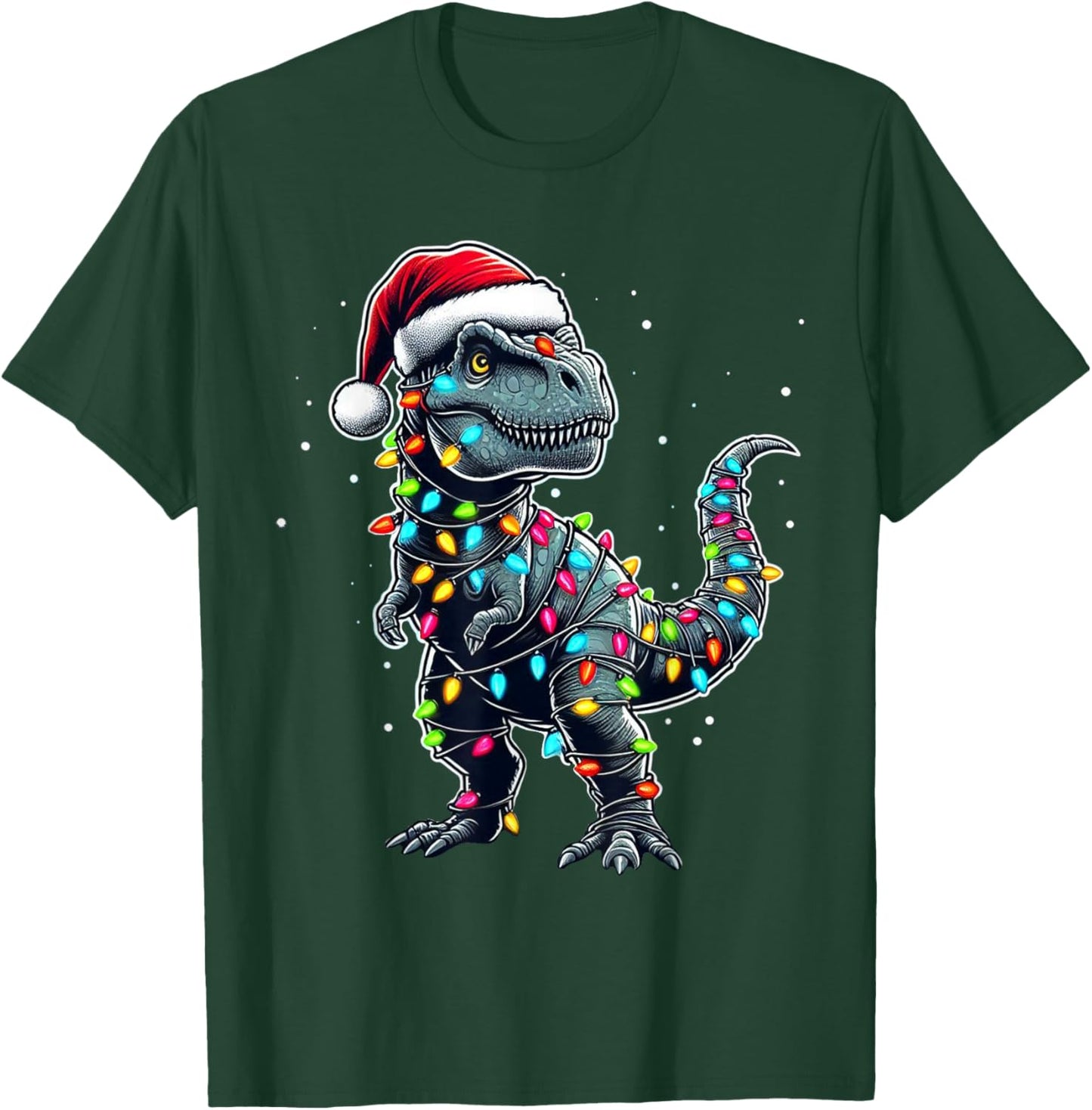 Dinosaur T-rex Tree Christmas Xmas Pet Dino Trex T-Shirt - T-Shirt | Forest