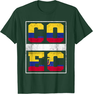 Colombia and Ecuador Mix Colombian Ecuadorian Roots T-Shirt - T-Shirt | Forest