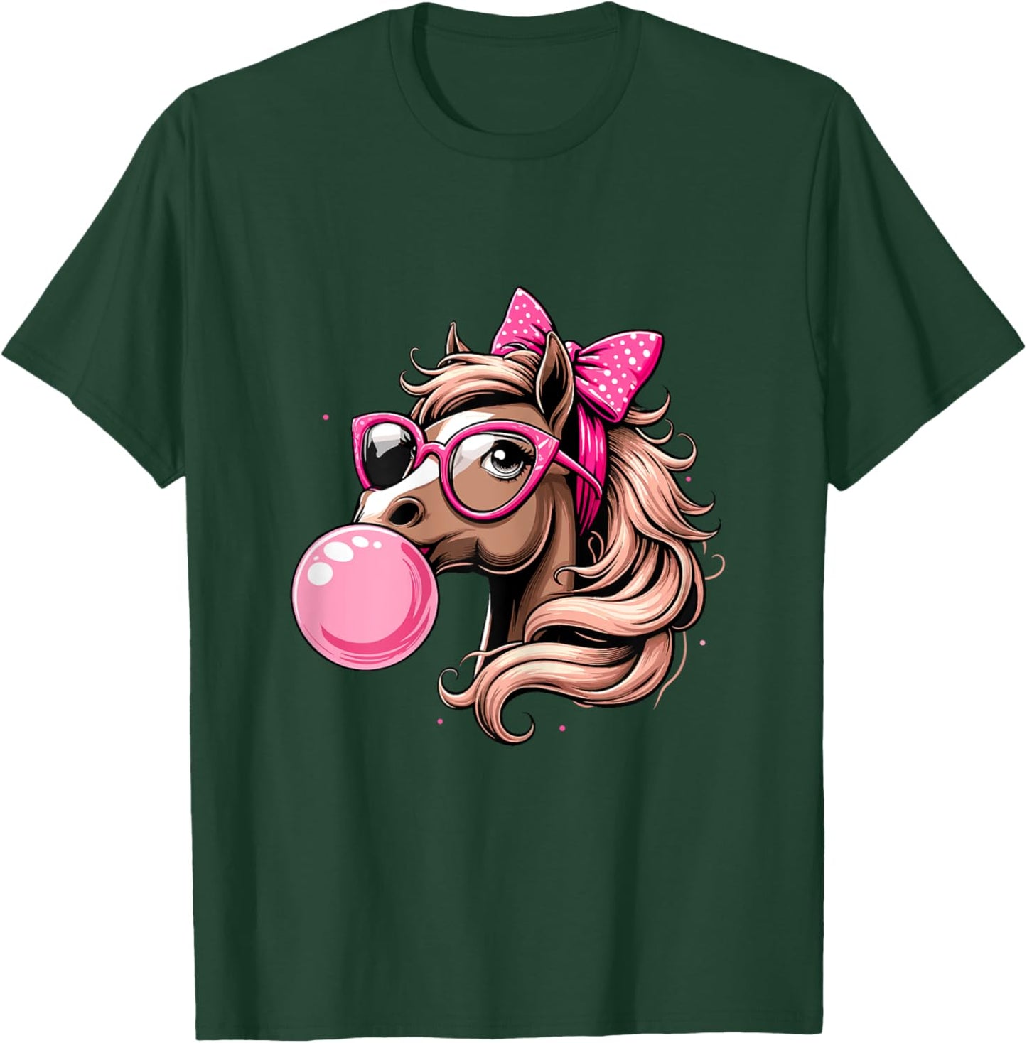 Horse Bubblegum Horse Girl Horseback T-Shirt - T-Shirt | Forest