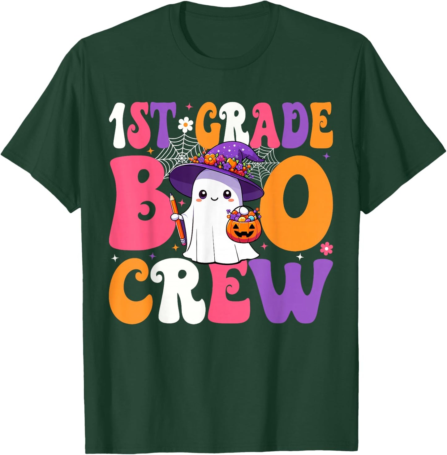 1st Grade Boo Crew Halloween First Grade Halloween Teacher T-Shirt - T-Shirt | Forest