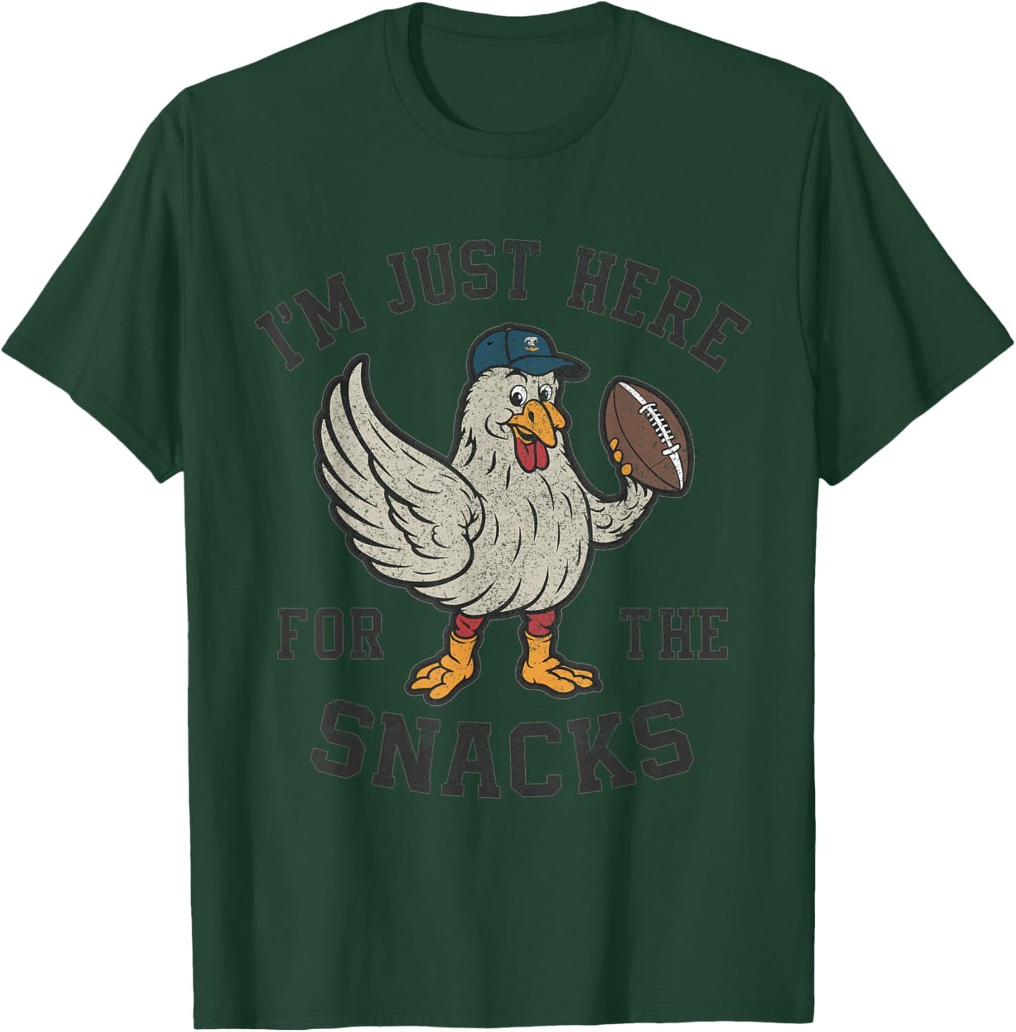 Funny I'm Just Here For The Snacks Football T-Shirt - T-Shirt | Forest