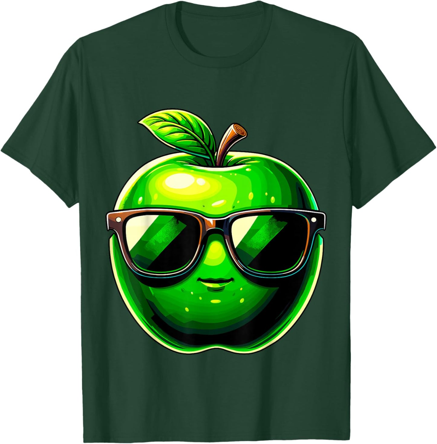Green Apple with Sunglasses T-Shirt - T-Shirt | Forest