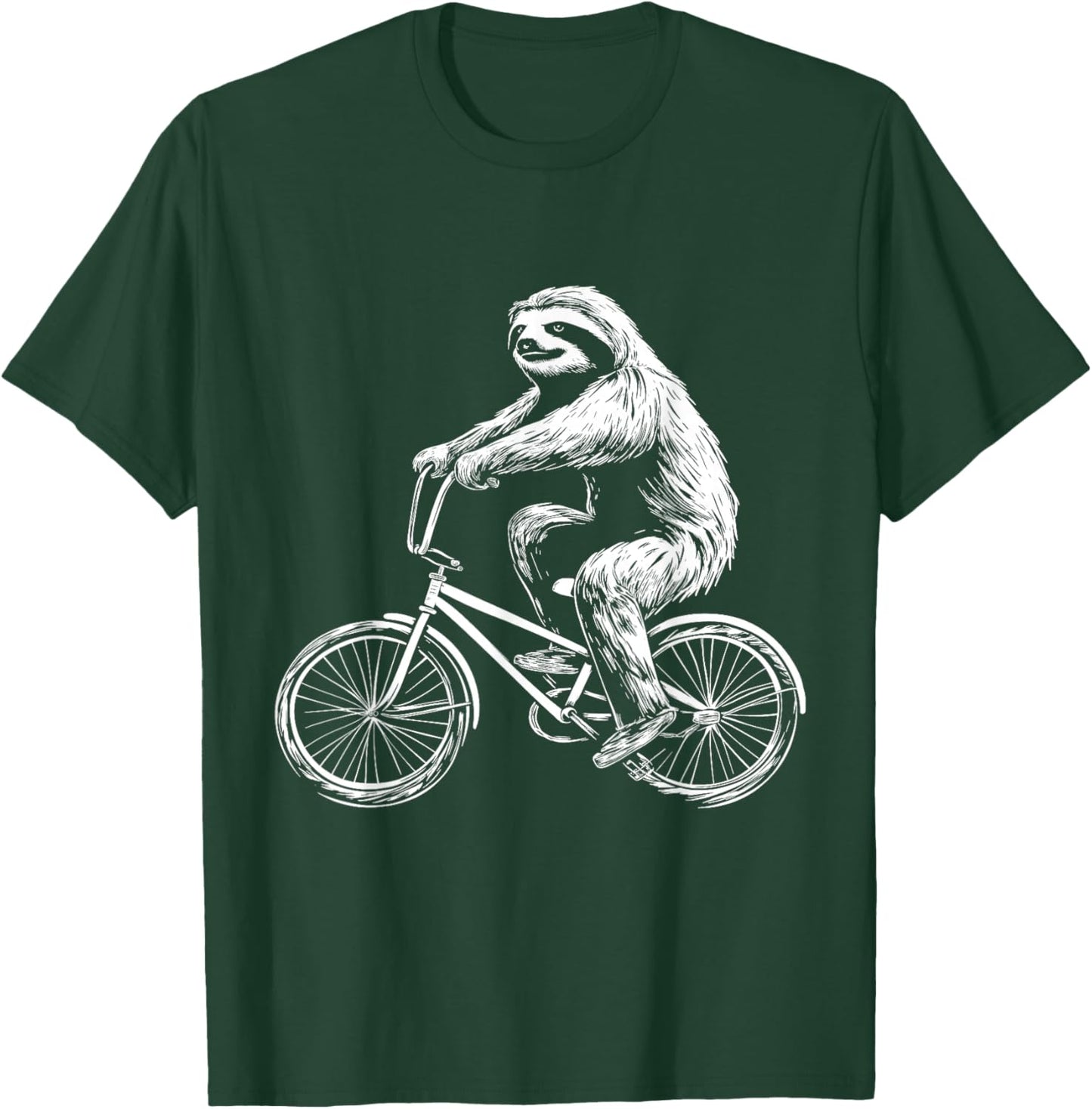 Sloth Bicycle Funny Cycling Animal Bicycle Sloth T-Shirt - T-Shirt | Forest
