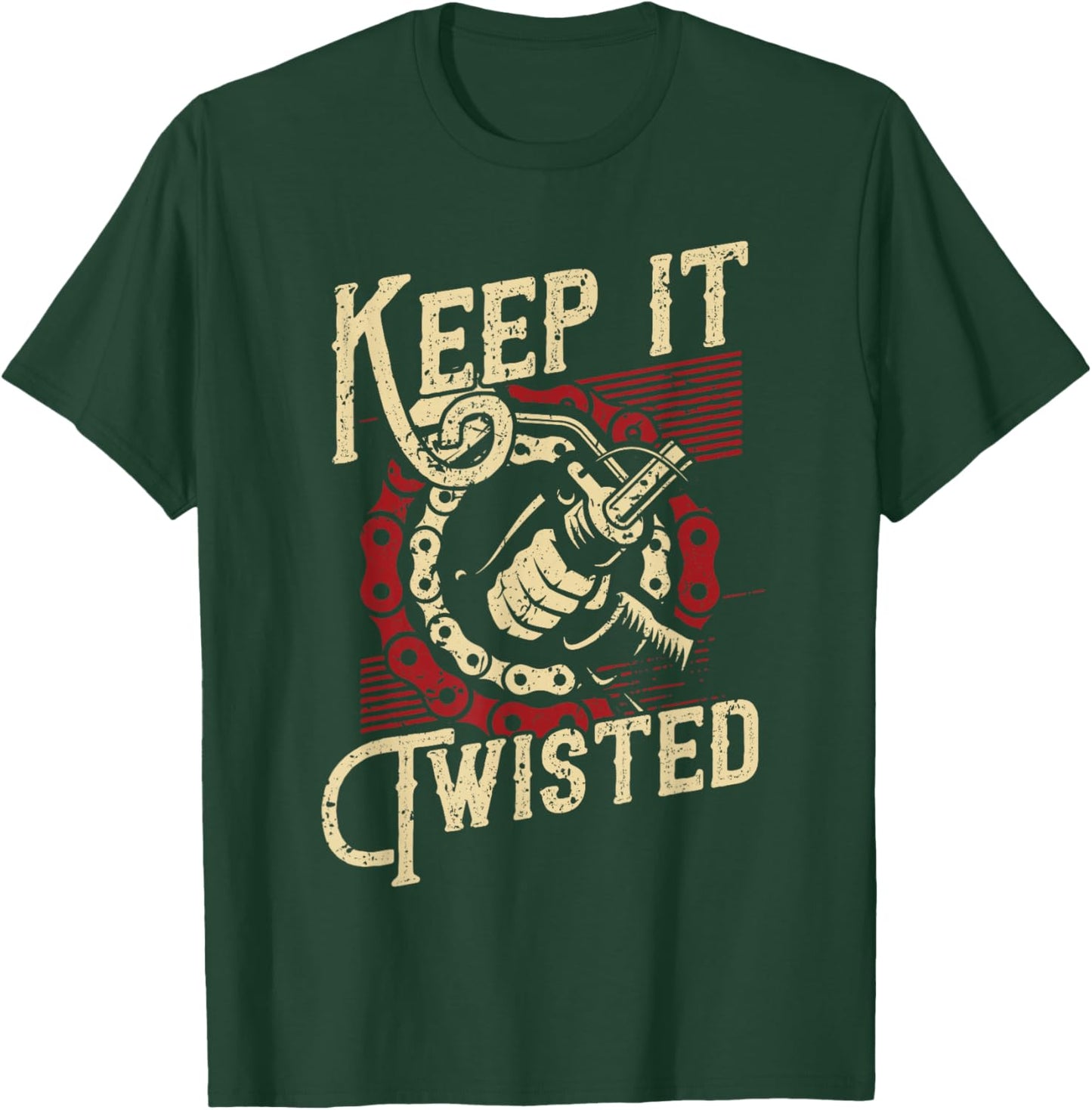 Keep It Twisted - Vintage Motorcycle T-Shirt - T-Shirt | Forest