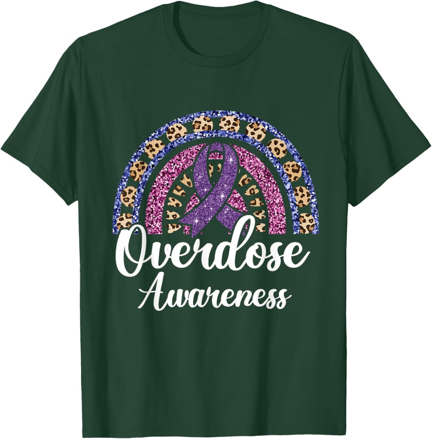 Overdose Awareness Purple Ribbon Drug Addiction T-Shirt - T-Shirt | Forest