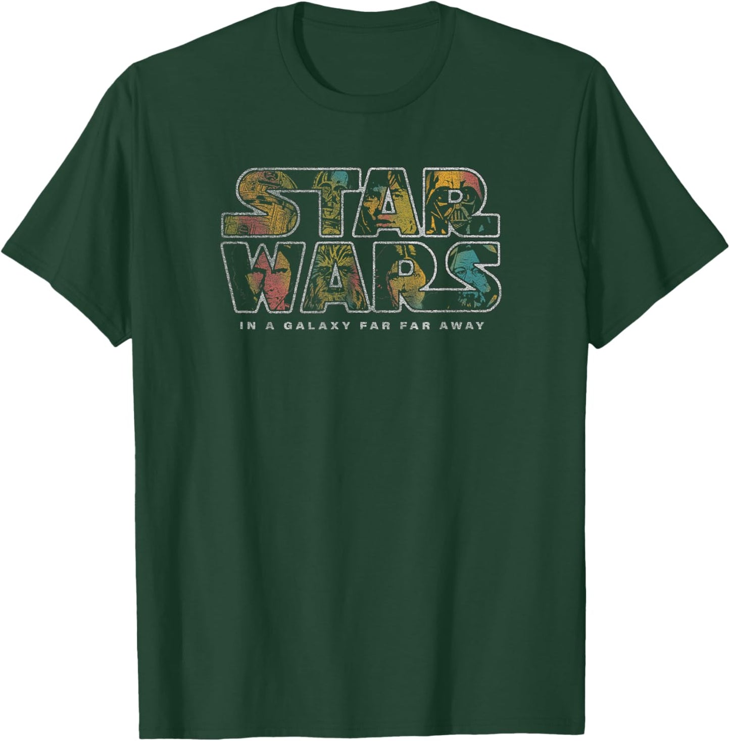 Star Wars Classic In A Galaxy Far Far Away Retro Group Shot T-Shirt - T-Shirt | Forest