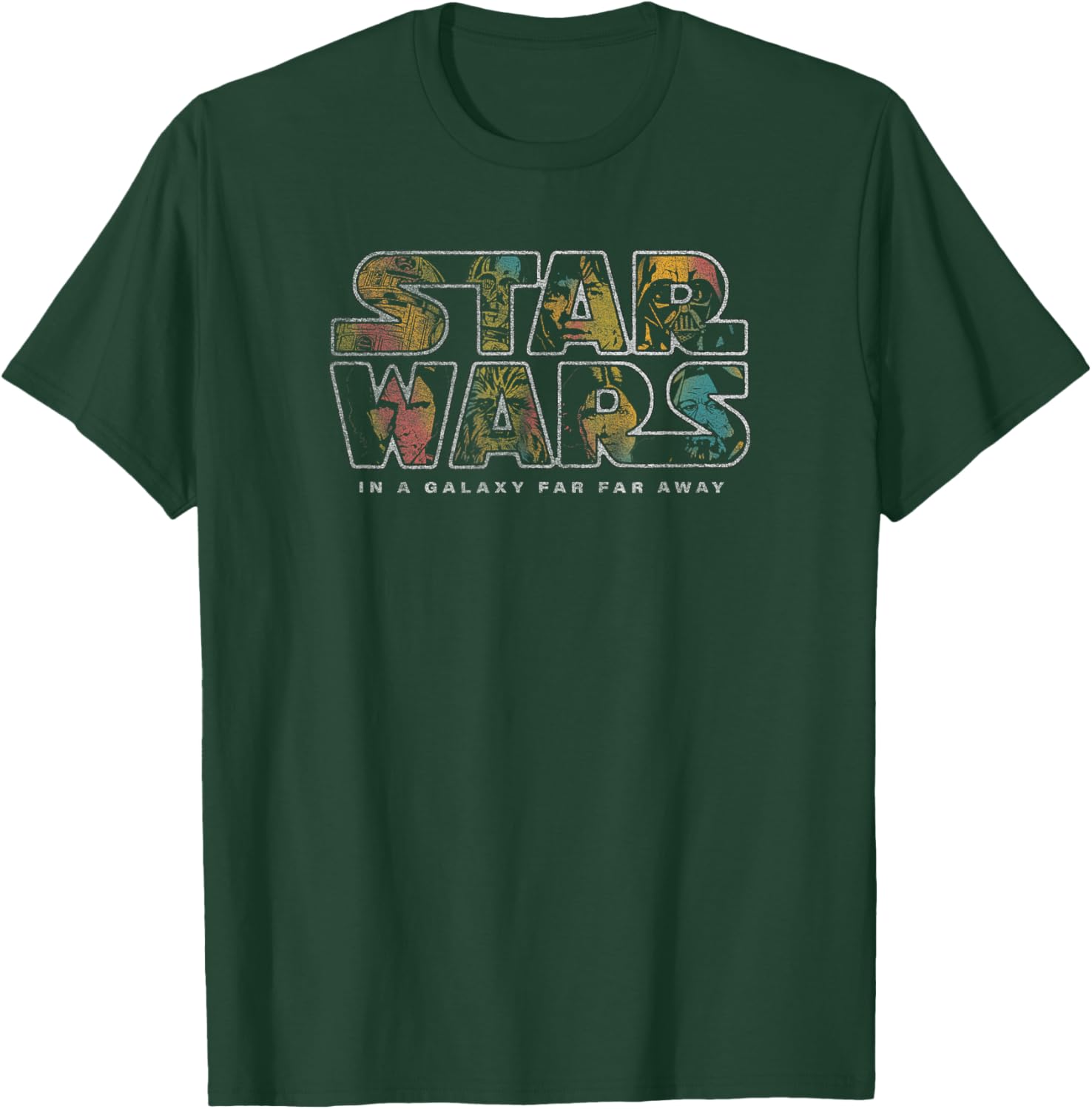 Star Wars Classic In A Galaxy Far Far Away Retro Group Shot T-Shirt - T-Shirt | Forest