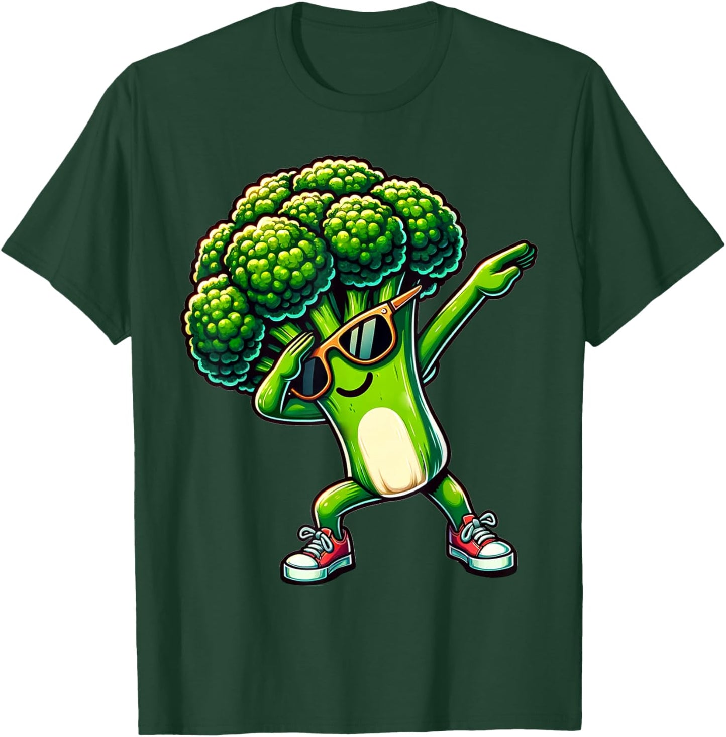 Dabbing Brokkoli | Lustiger grüner Brokkoli mit Gemüse Motiv T-Shirt - T-Shirt | Forest