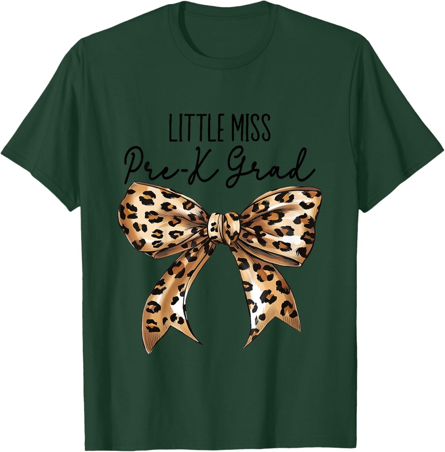 Kids Little Miss Pre-K Grad Bow Coquette 2026 T-Shirt - T-Shirt | Forest