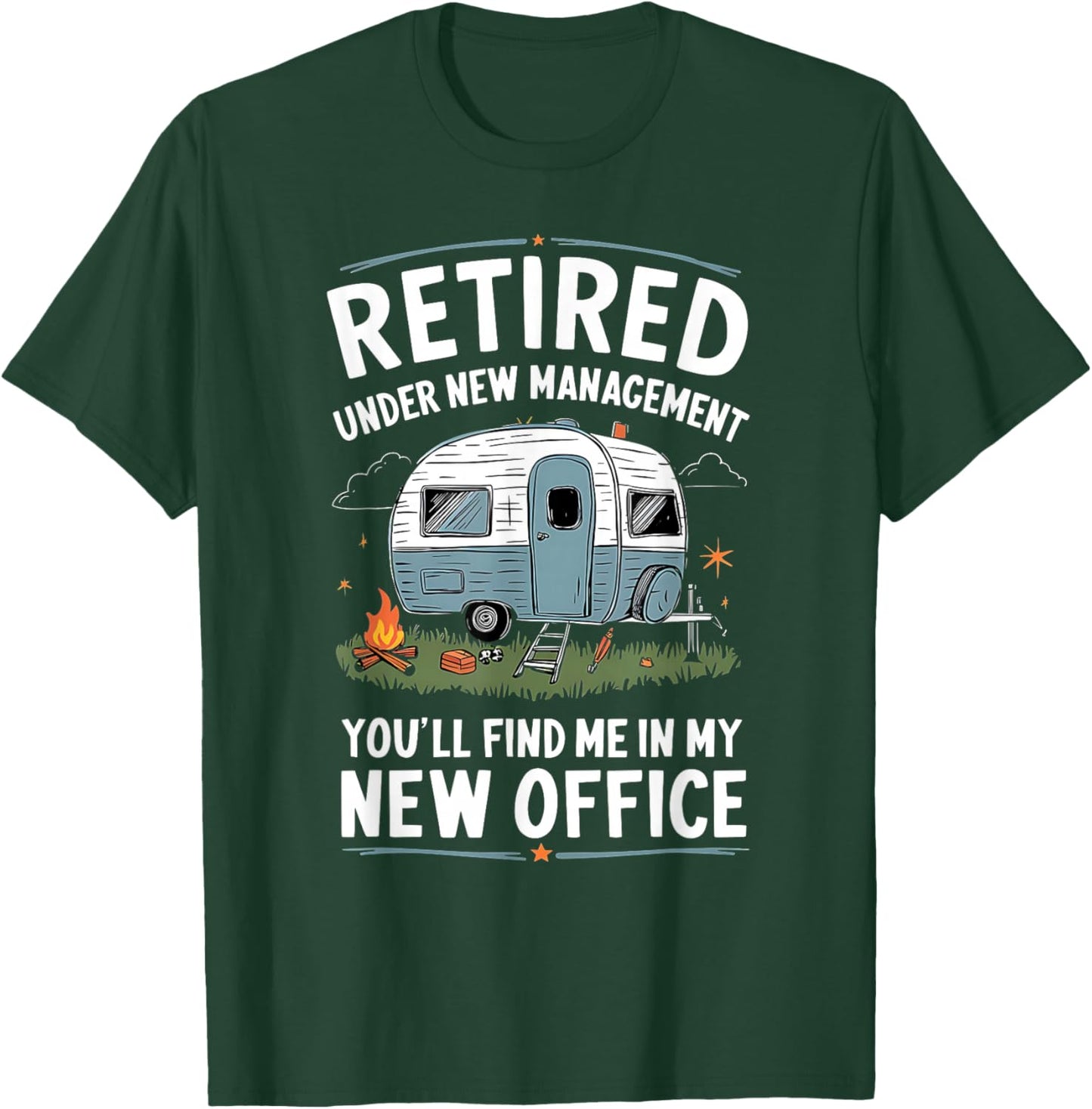 Retirement Retired Funny Camper Camp Camping , Small, Black T-Shirt - T-Shirt | Forest