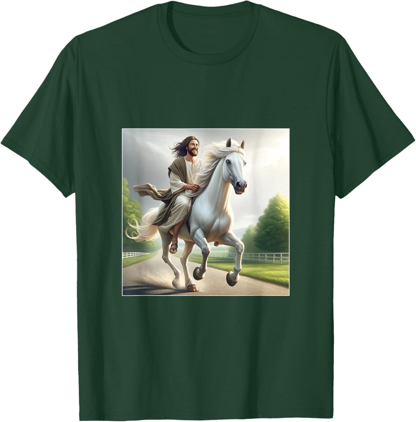 Jesus Riding a White Horse T-Shirt - T-Shirt | Forest