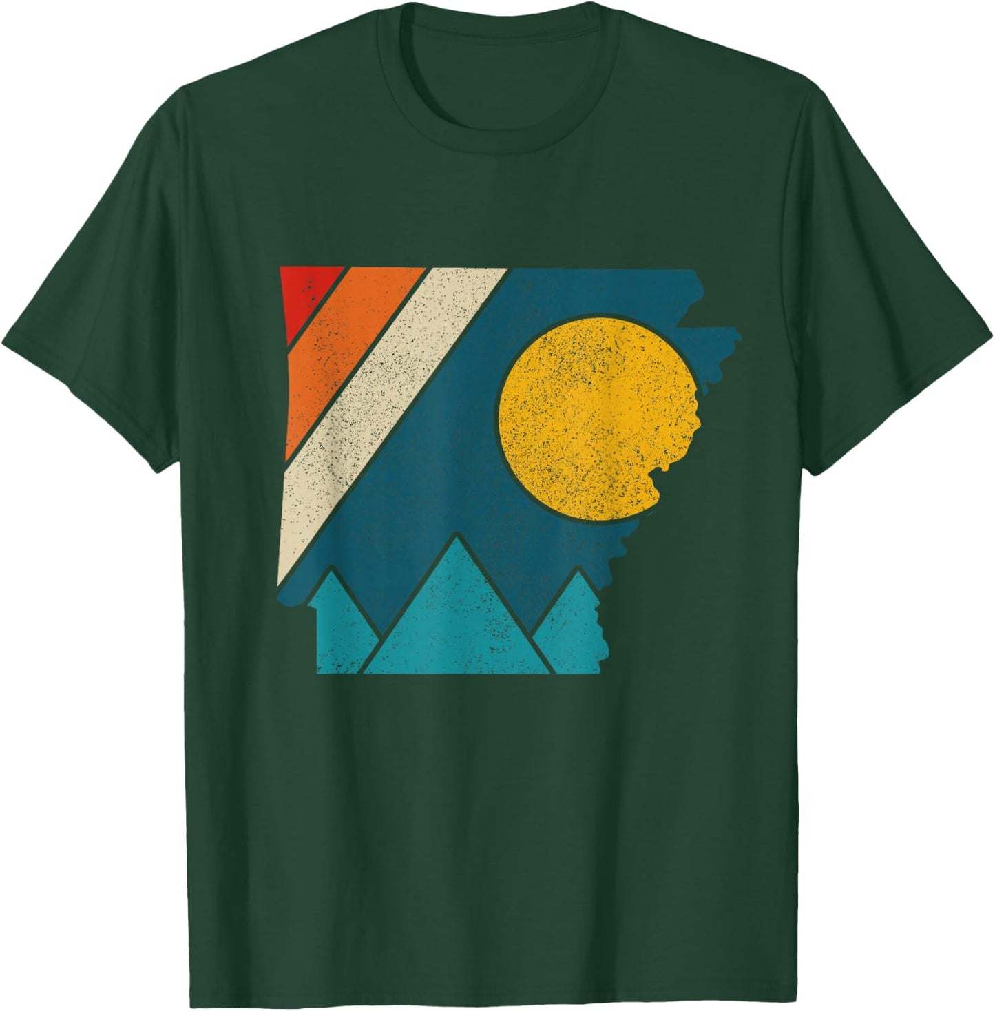 Arkansas Vintage State Map Mountains Hiking Pride Gift T-Shirt - T-Shirt | Forest