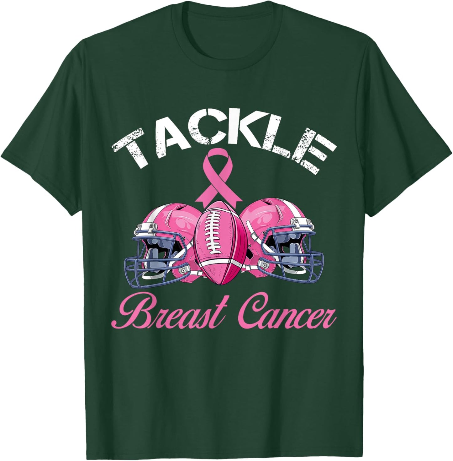 Cancer Football Lovers Tackle Breast Cancer Awareness T-Shirt - T-Shirt | Forest
