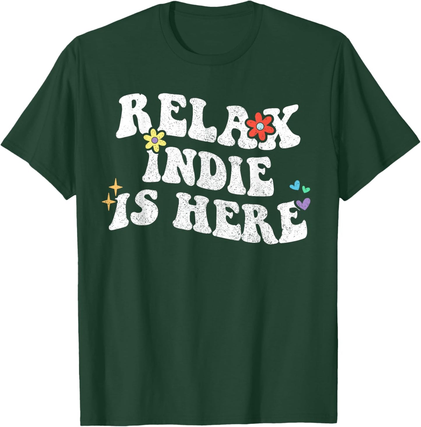 Retro Groovy Relax Indie Is Here Funny Mother's Day Name T-Shirt - T-Shirt | Forest