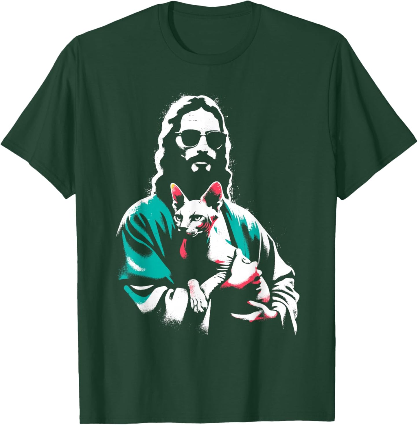 Jesus Sphynx Cat - Funny Christian Religious Sphynx Lover T-Shirt - T-Shirt | Forest