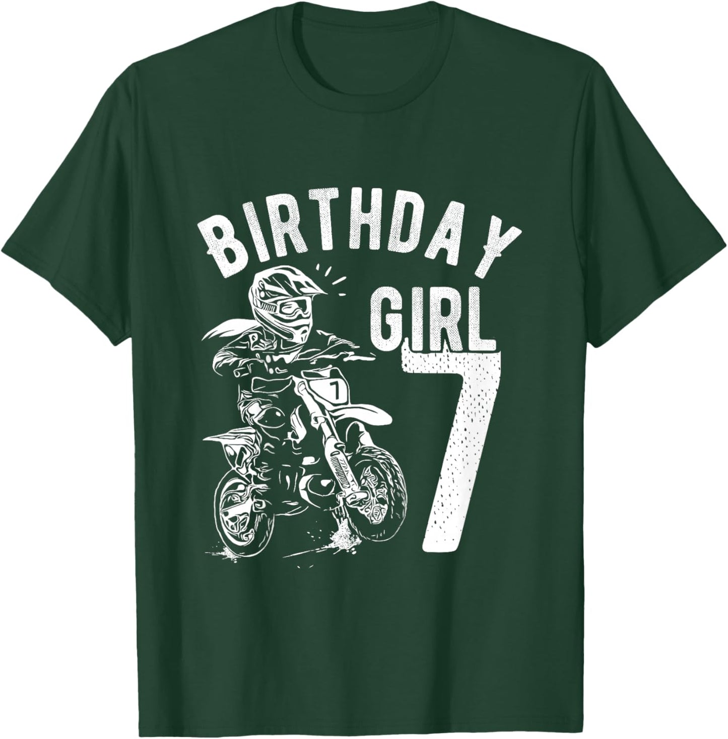 7 years old kid - Birthday girls - Dirt bike - Motorcycle T-Shirt - T-Shirt | Forest