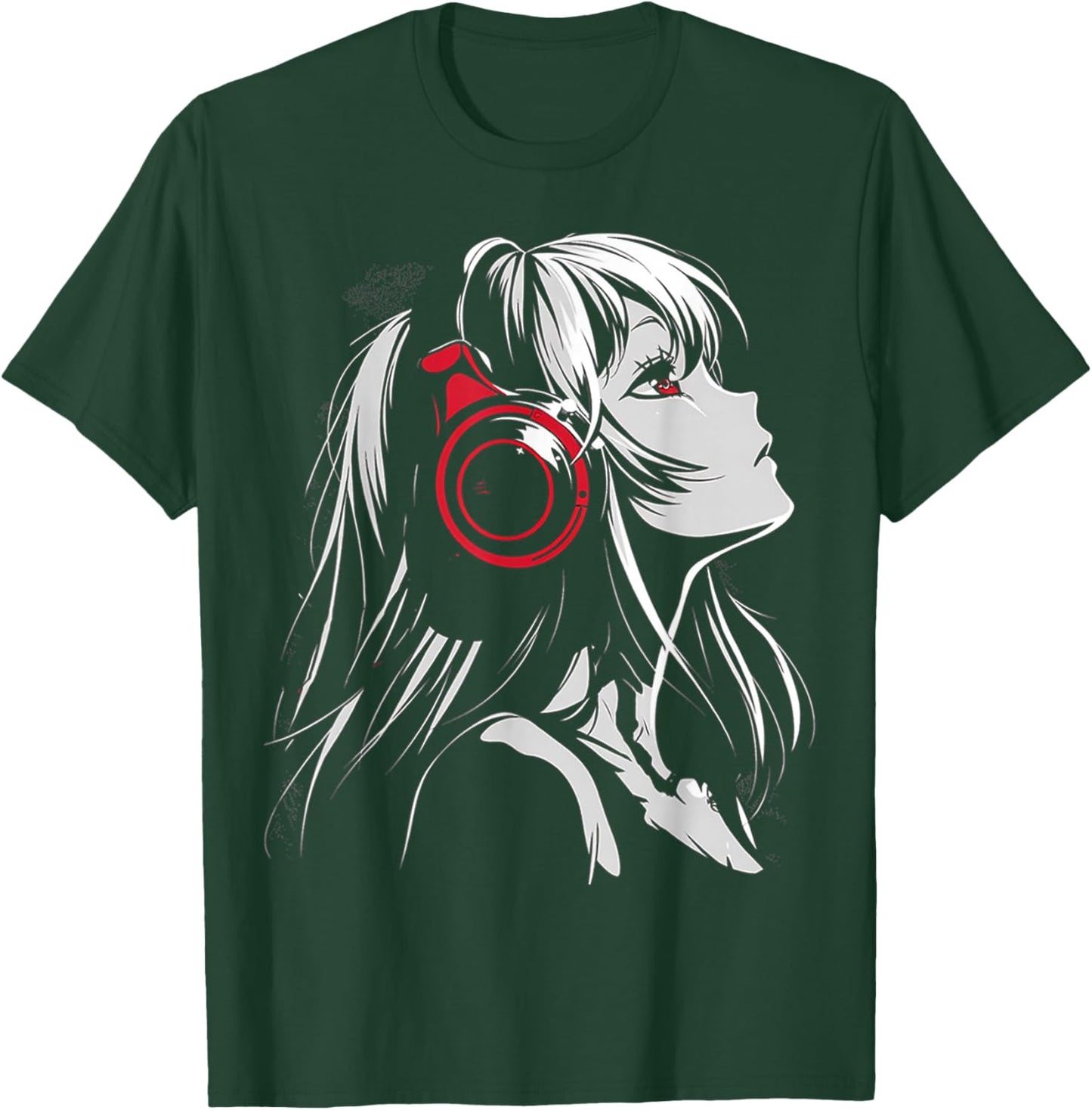 Anime Manga Motif Headphone Artwork Anime T-Shirt - T-Shirt | Forest