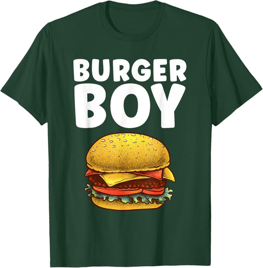 Funny Burger Art For Boys Men Hamburger Cheeseburger Lovers T-Shirt - T-Shirt | Forest