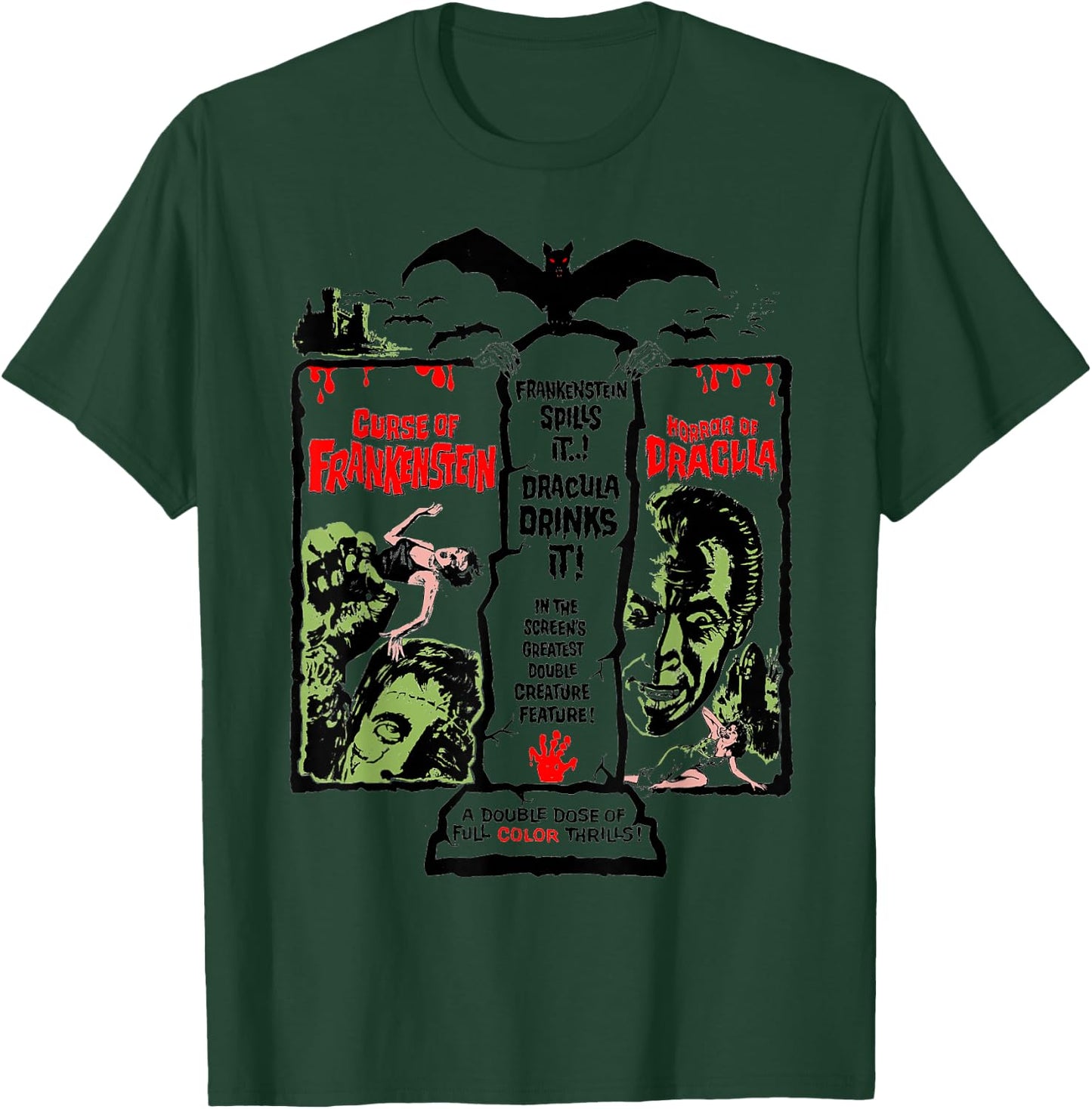 Horror Scene Sexy Dracula Halloween Frankenstein Horror T-Shirt - T-Shirt | Forest