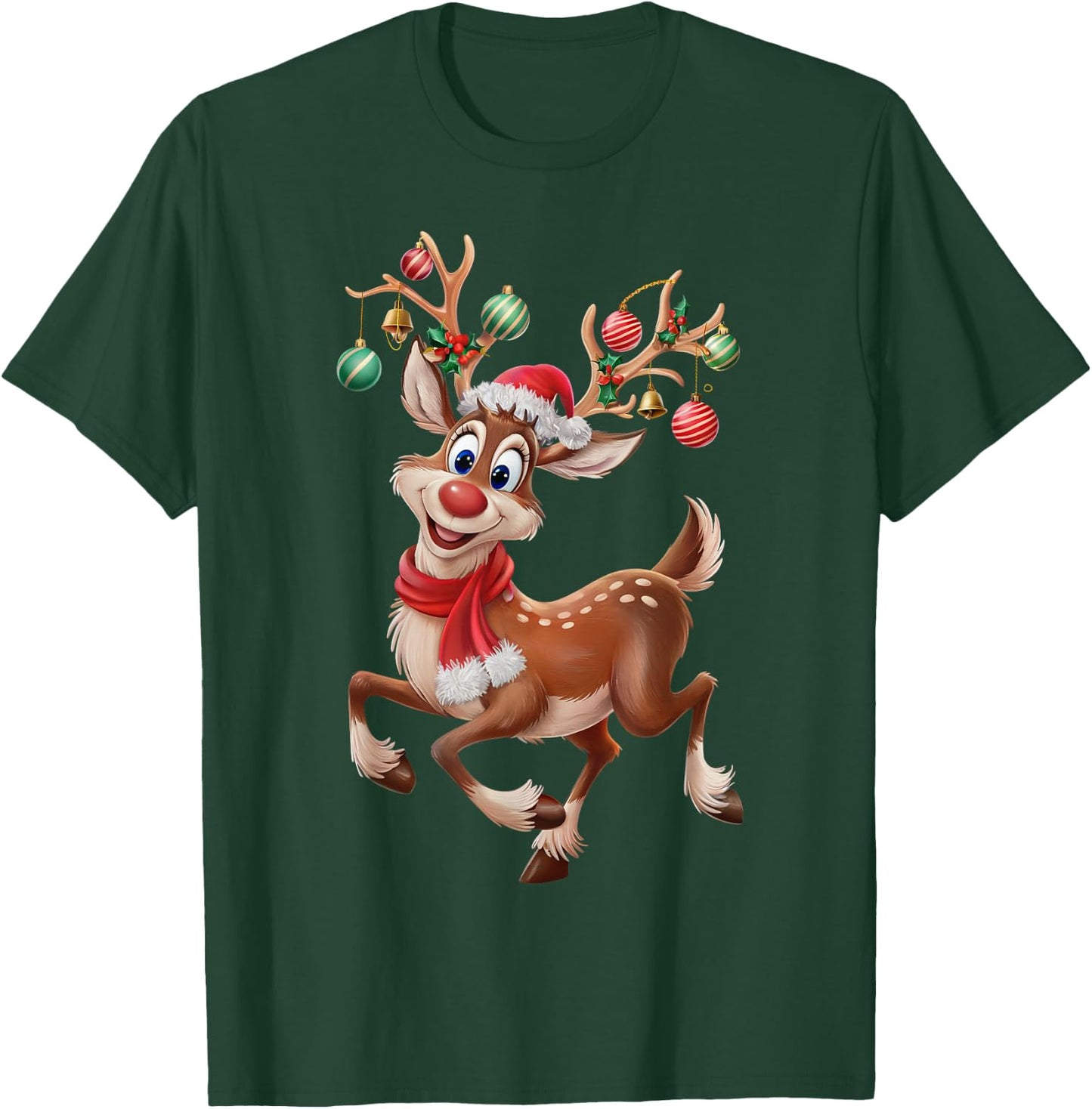 funny Rudolph The Red Nose Reindeer For Kids & Christmas boy T-Shirt - T-Shirt | Forest