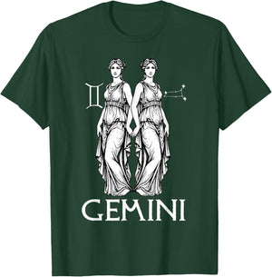 Gemini Zodiac Sign Astrology Horoscope Birthday Vintage T-Shirt - T-Shirt | Forest