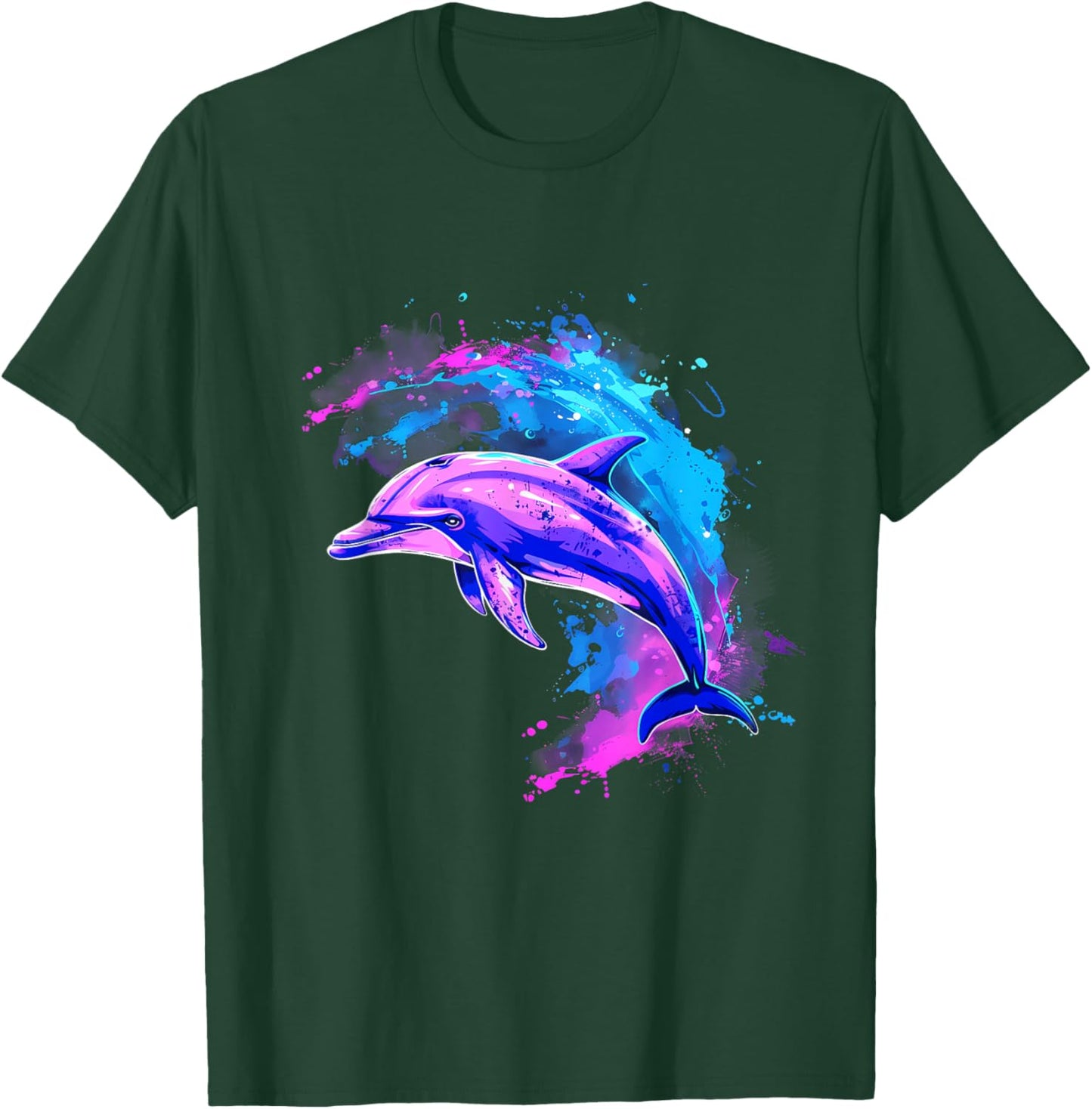 Dolphin Sea Ocean Animal Ocean Sea Dolphin Watercolor T-Shirt - T-Shirt | Forest