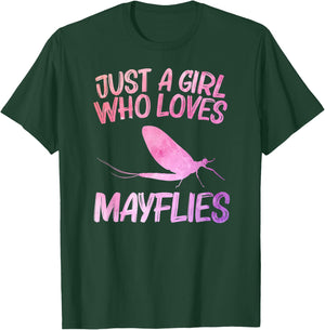 Just A Girl Who Loves Mayflies Gift Mayfly Nymph T-Shirt - T-Shirt | Forest