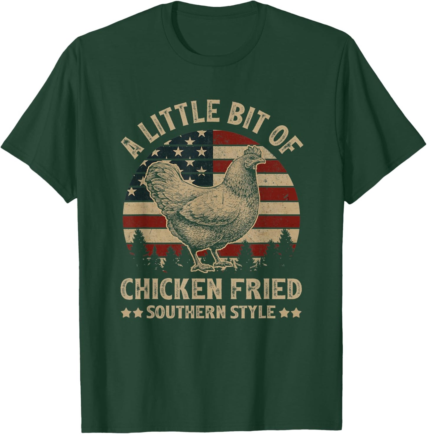 A Little Bit of Chicken Fried Southern Style USA FLag Men T-Shirt - T-Shirt | Forest