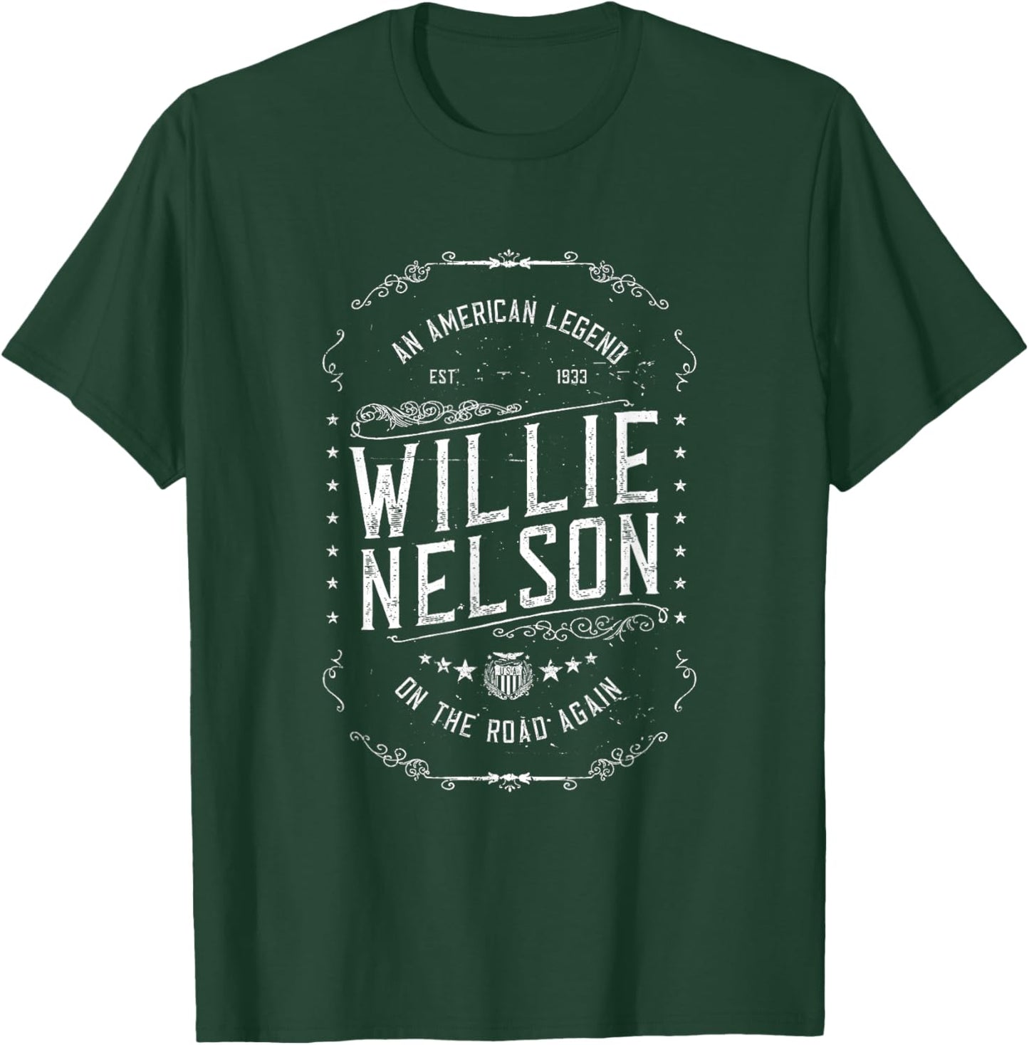 Official Willie Nelson American Legend T-Shirt - T-Shirt | Forest