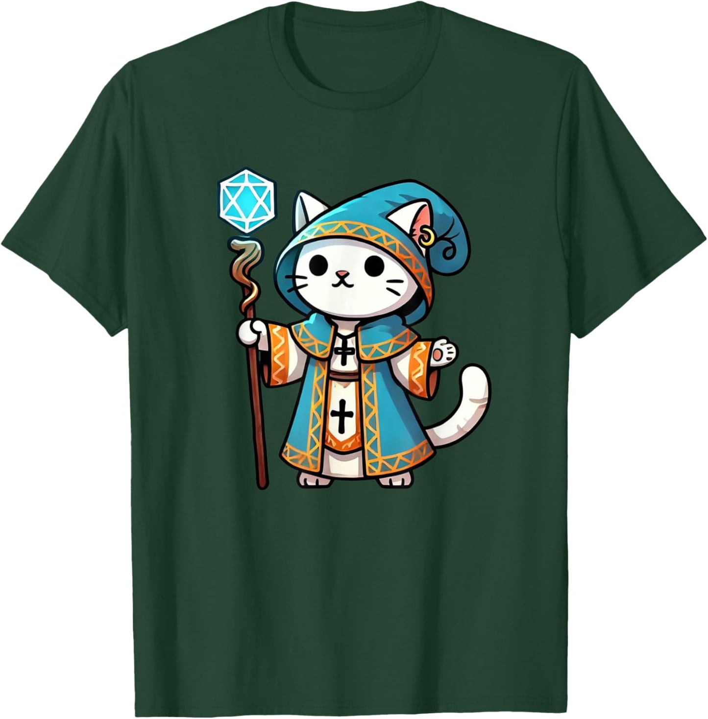 Medieval Cleric Cat T-Shirt - T-Shirt | Forest