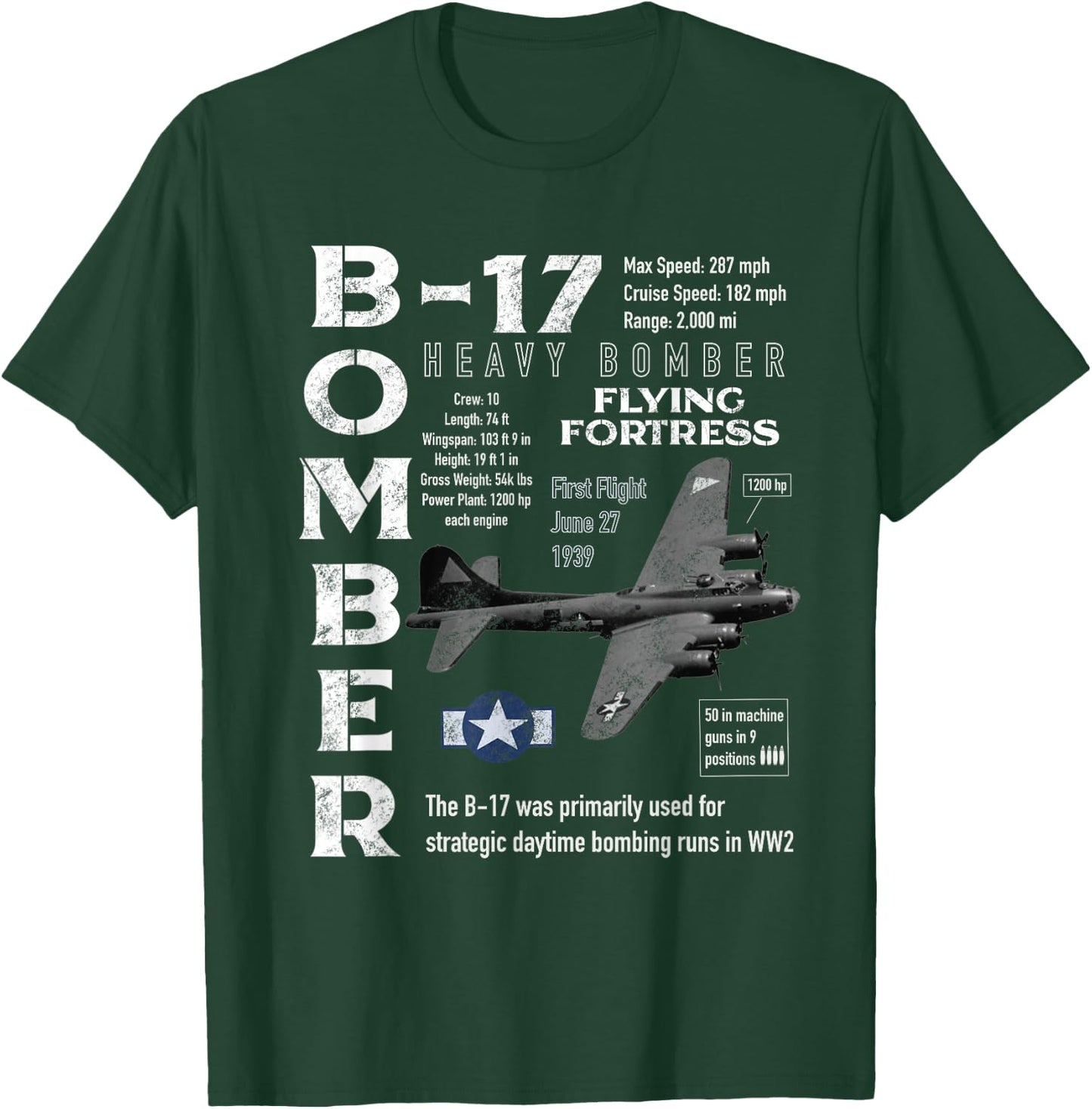 B17 Flying Fortress T-Shirt - T-Shirt | Forest