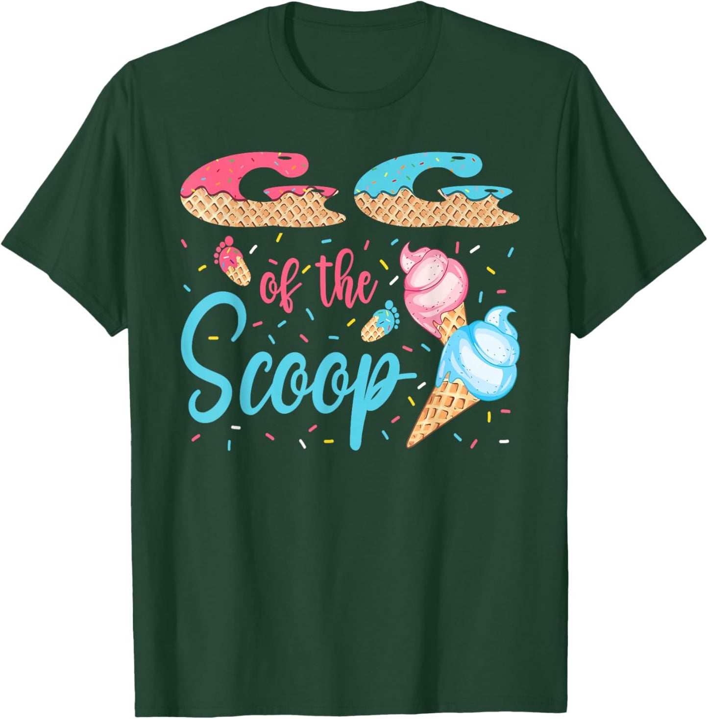 GG Of The Scoop Ice Cream Gender Reveal Baby Shower T-Shirt - T-Shirt | Forest