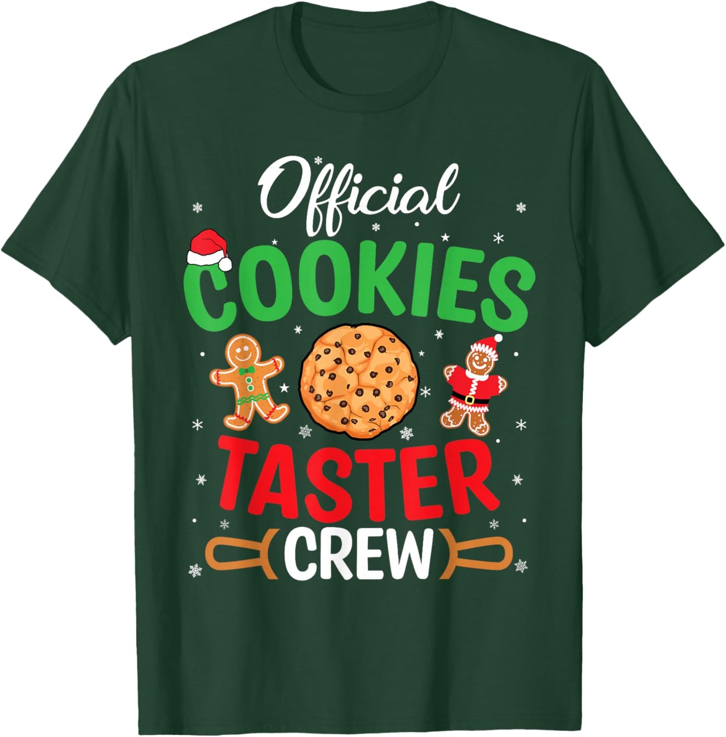 Christmas Official Cookie Taster Crew Team Gingerbread Xmas T-Shirt - T-Shirt | Forest