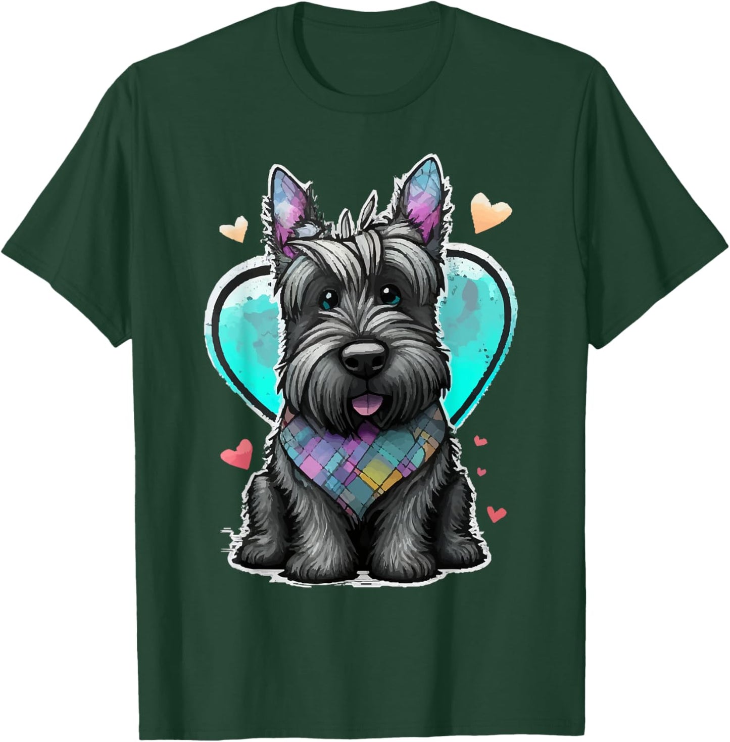I Love My Scottish Terrier Scottie Dog Valentines Heart Art T-Shirt - T-Shirt | Forest