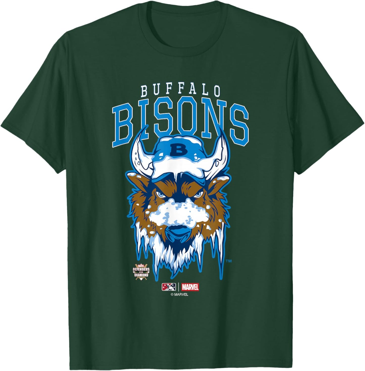 Marvel x MiLB Buffalo Bisons Defenders Big Chest Logo T-Shirt - T-Shirt | Forest