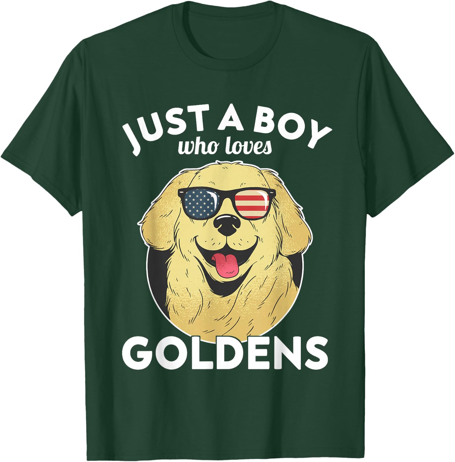 Just a Boy - Golden Retriever and Kids T-Shirt - T-Shirt | Forest
