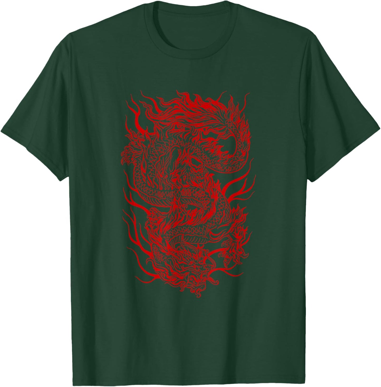Aesthetic Red Chinese Dragon Grunge Egirl Teen Girls Women T-Shirt - T-Shirt | Forest