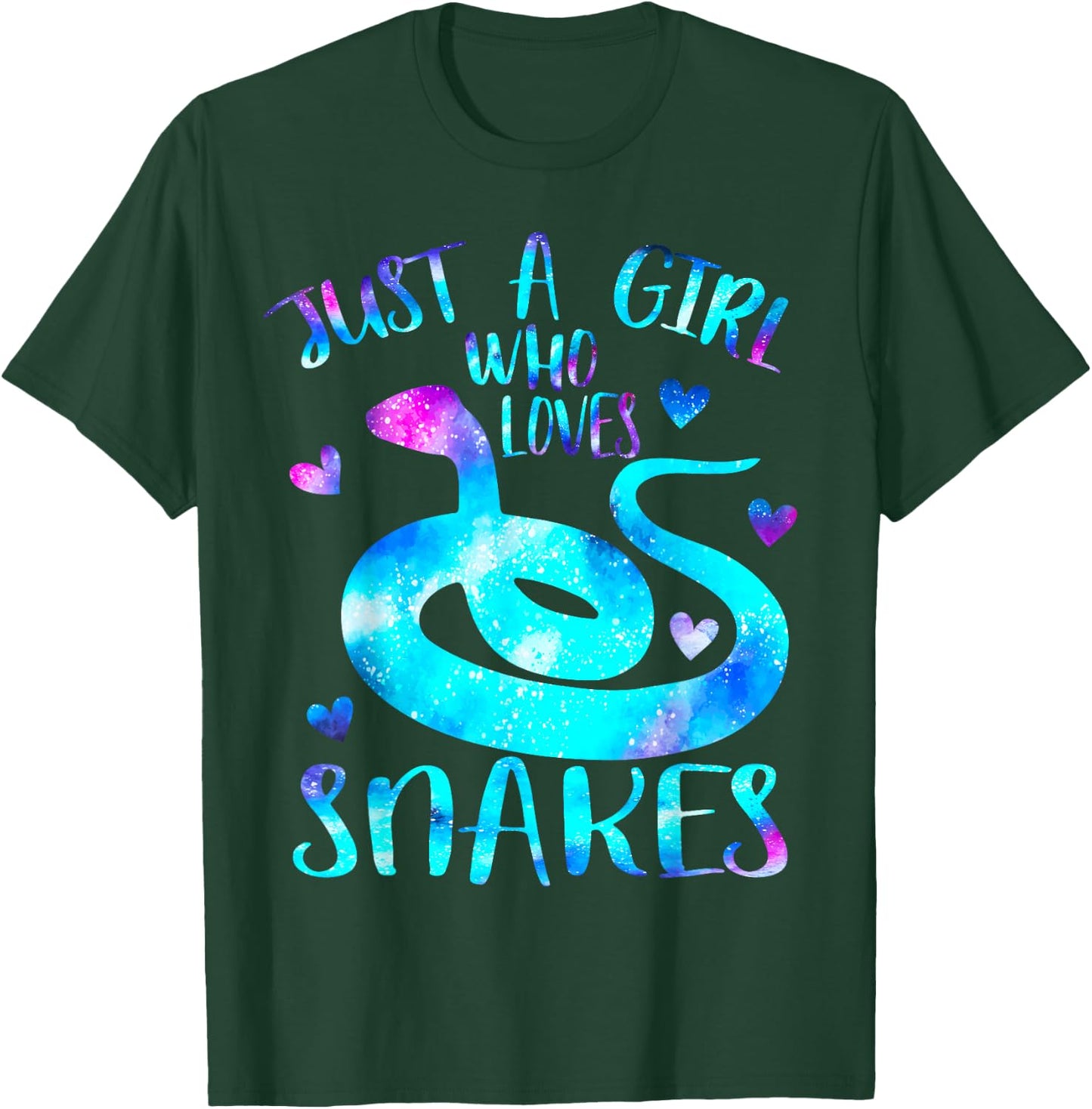Just a Girl Who Loves Snakes Theme Cute Snake Lover Galaxy T-Shirt - T-Shirt | Forest