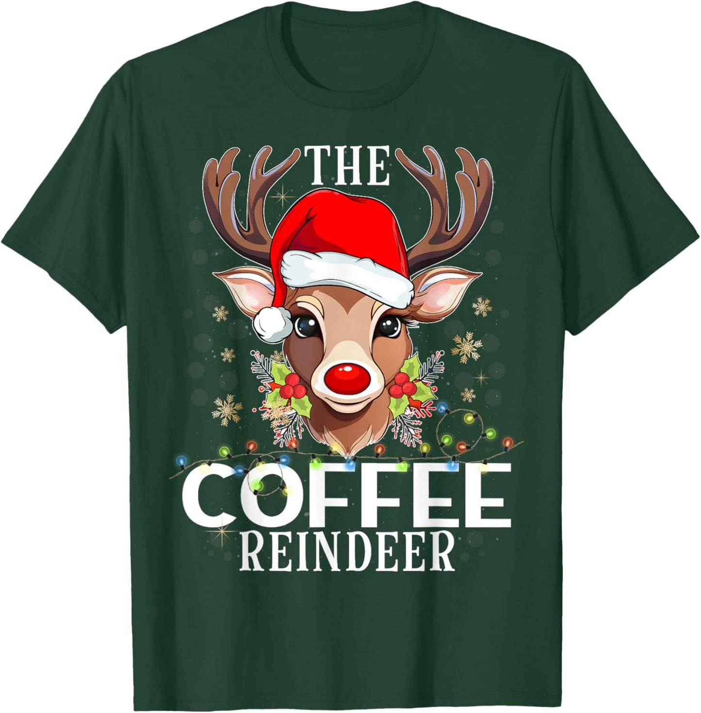 Matching Christmas The Coffee Reindeer Family T-Shirt - T-Shirt | Forest