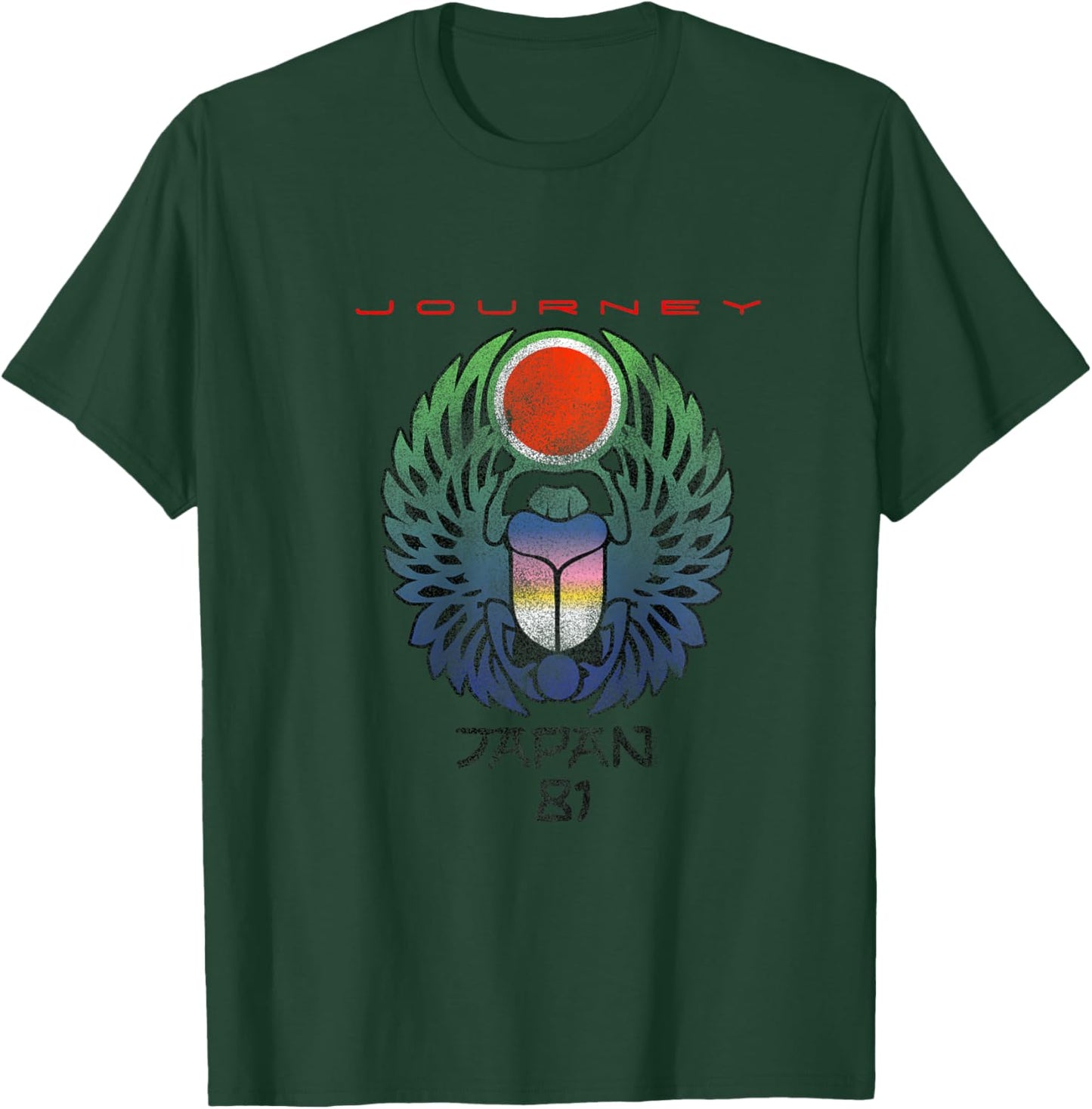 Journey Infinity Wings Vivid Scarab Music Vintage Band Raglan Baseball T-Shirt - T-Shirt | Forest