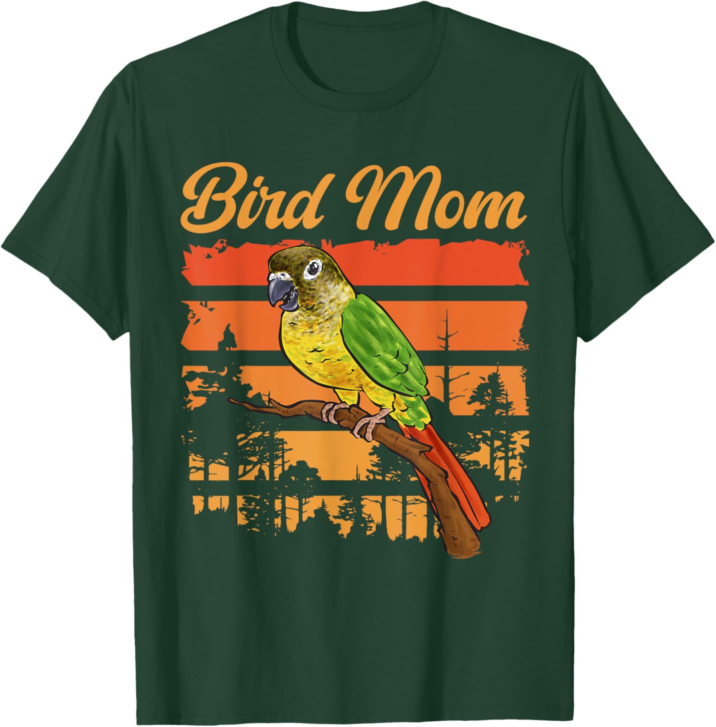 Green Cheeked Conure Parrot Bird Mom T-Shirt - T-Shirt | Forest