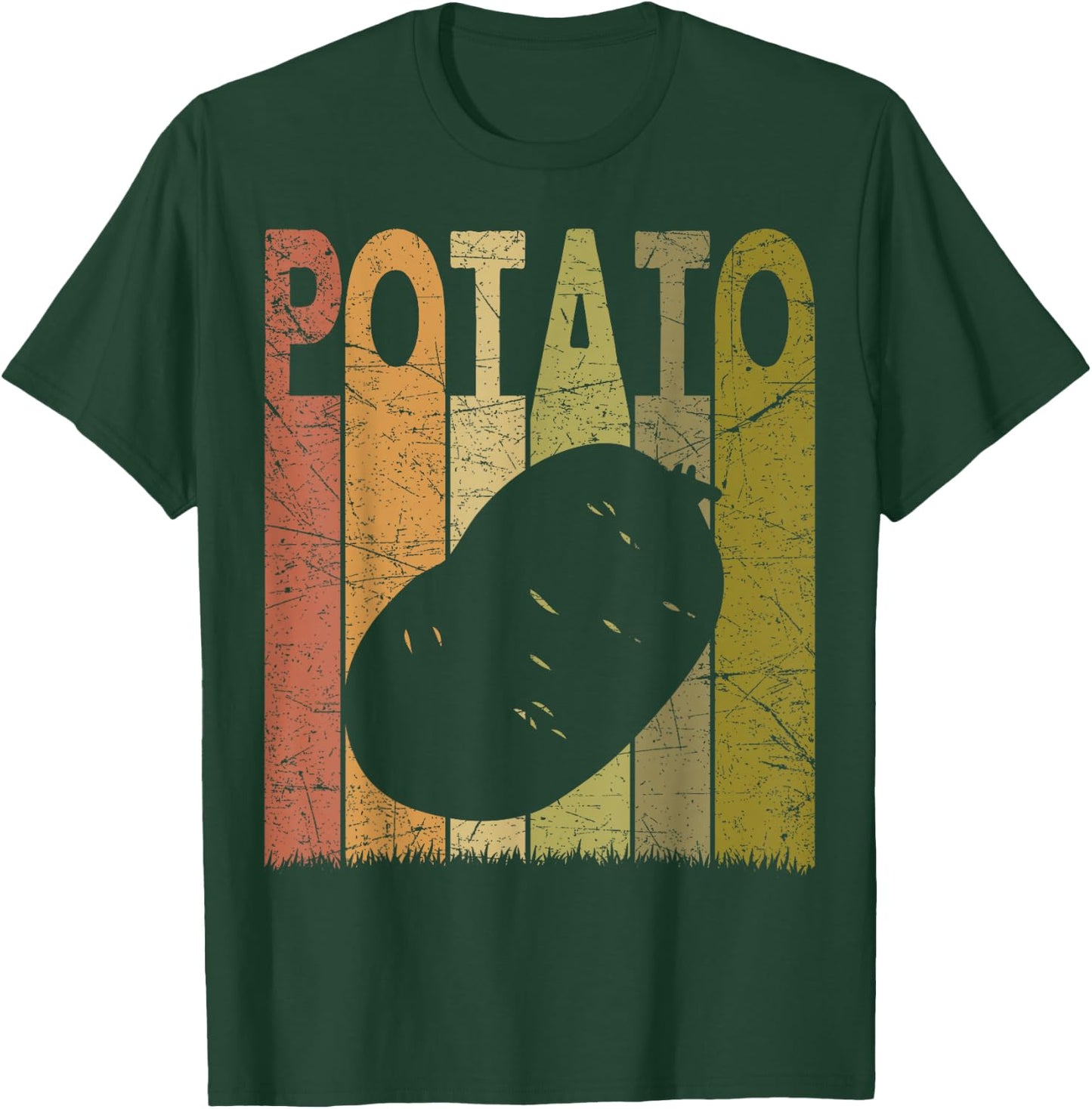 Farming Retro Potato Farming Designs. Potato Vintage - -Adults & Kids - Black - Small - Short Sleeve T-Shirt - T-Shirt | Forest