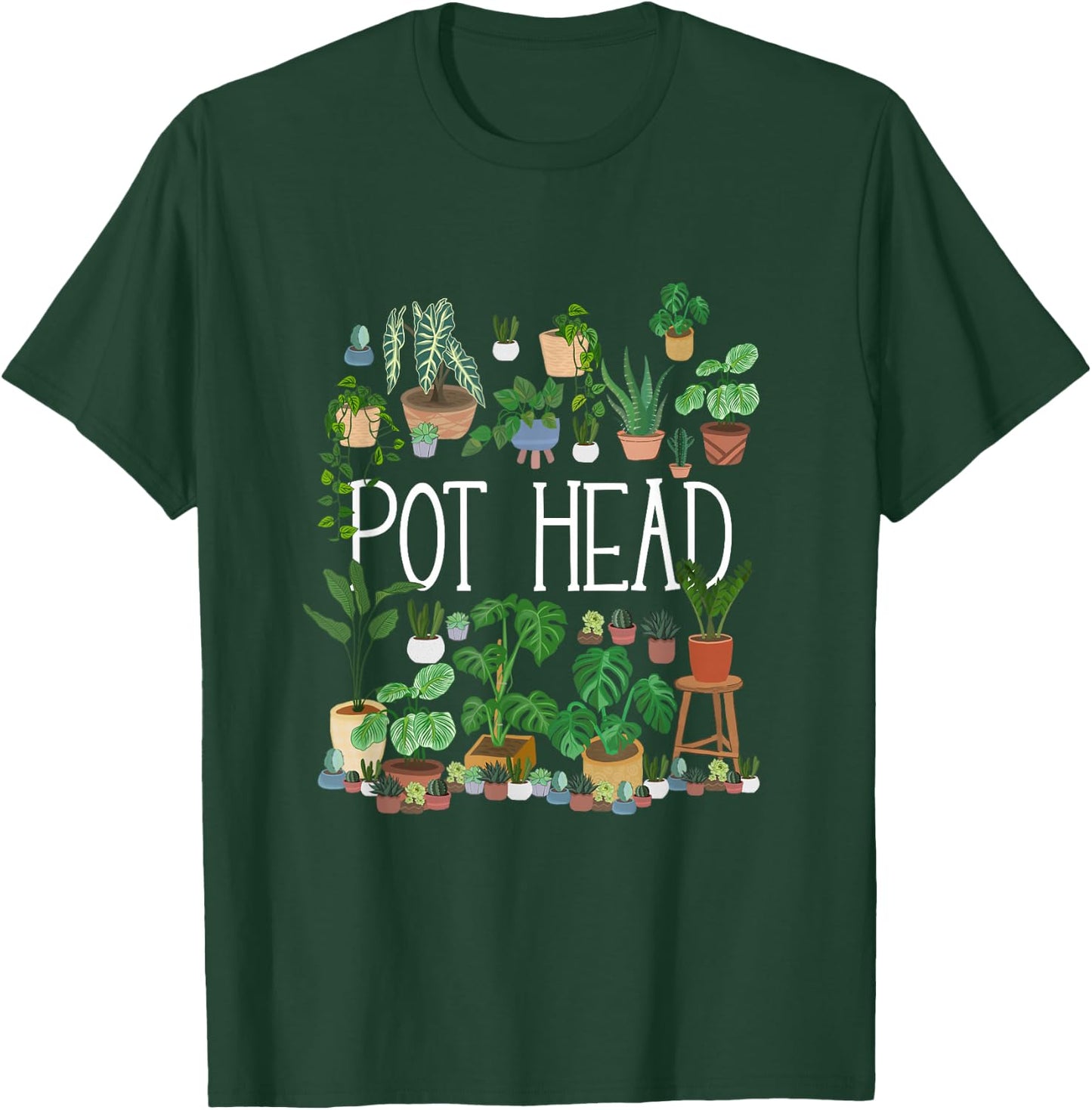 Gardening Potted Plant Lover Pot Head Gardener Garden T-Shirt - T-Shirt | Forest